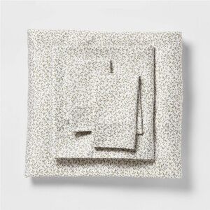 NWT Twin 400 Thread Count Printed Performance Sheet Set Green Vine - Threshold